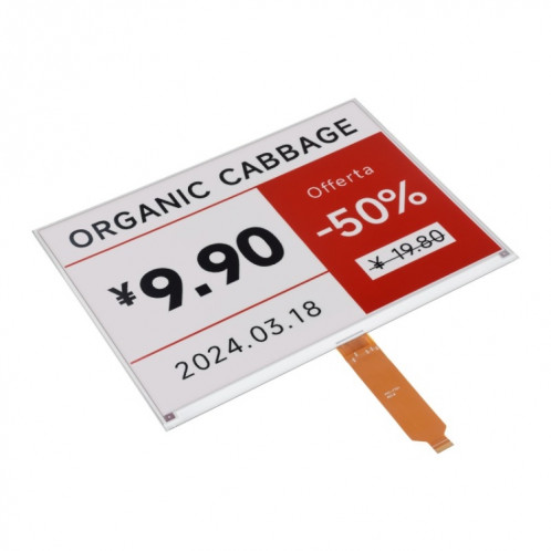 Écran Waveshare 13,3 pouces 960 × 680 pixels avec communication SPI E-Ink, spécifications : version écran nu SW83011430-09